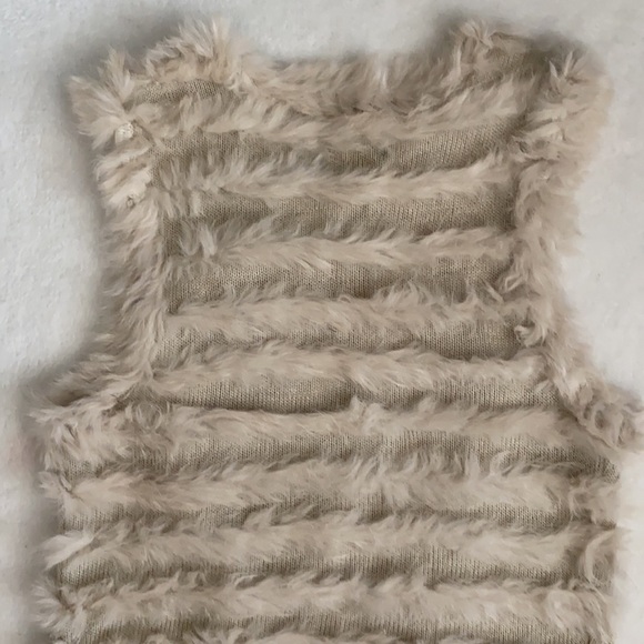 Metric Knits | Fur Collection Rabbit Fur Open Front Waterfall Vest Cream (S) - Picture 14 of 16